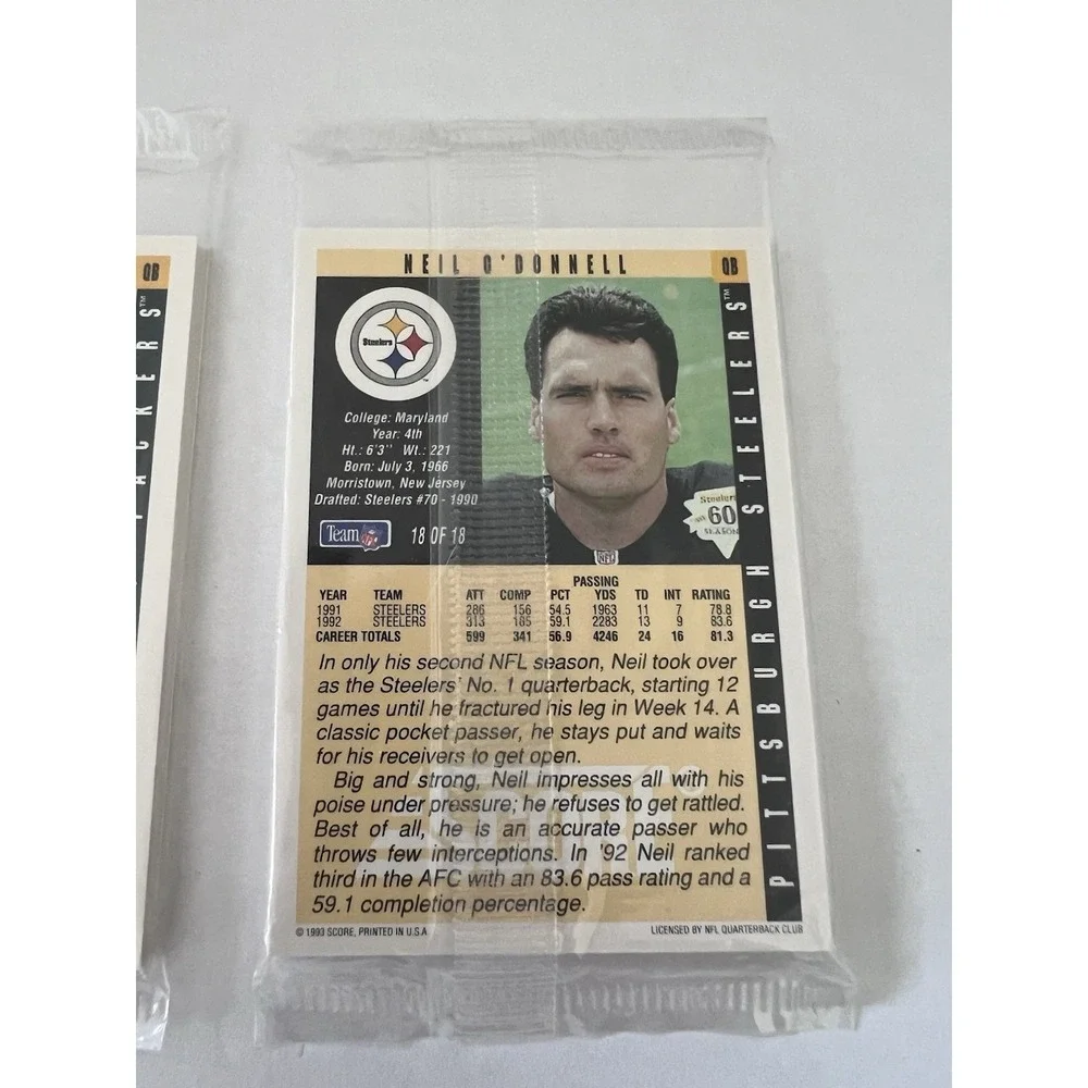1993‎ Score NFL Football Ore-Ida Cards 2 Sealed Unopened Pks Elway Aikman Favre
